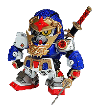 A super-deformed style figure of SD Gundam character Onmitsu.