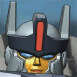 Cybertron Evac smiling.